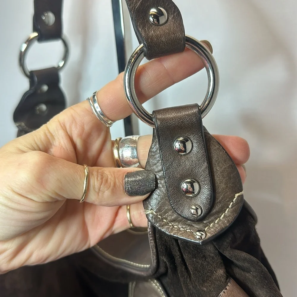 Y2K Juicy Couture Brown leather and suede shoulder bag 🤩 - Picture 4 of 14